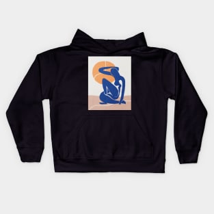 Blue nude under the sun Henri Matisse abstract art Kids Hoodie